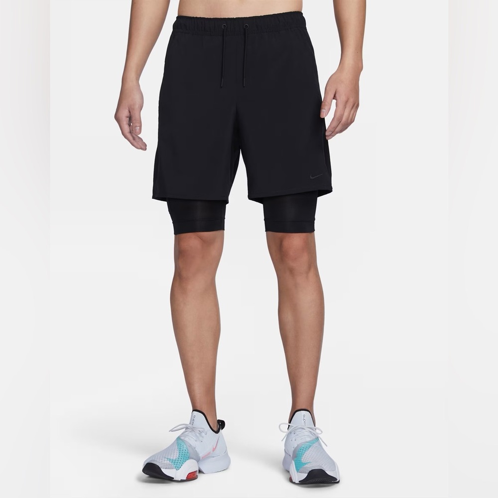 NIKE PRO Flex Mens 2 in 1 Black Shorts Size XL